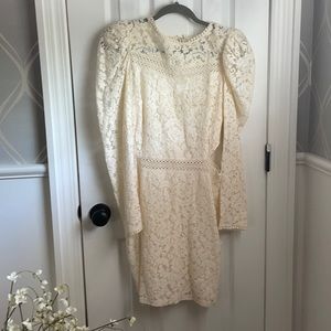 Express cream lace dress